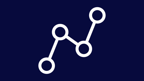 Icono de nodos conectados que representa una columna vertebral digital o conectividad de datos.