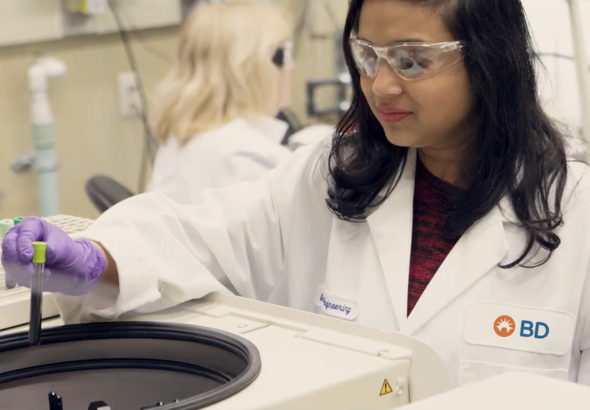 Scientist with a BD Vacutainer® Blood Collection Tube