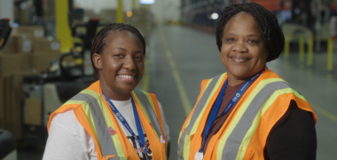 Two women at BD manufacturing site