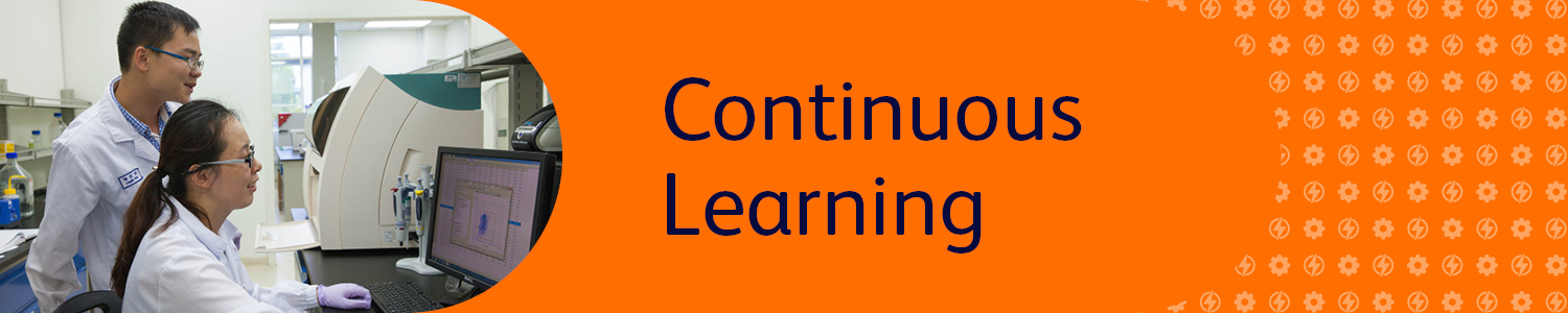 Banner with people at computer