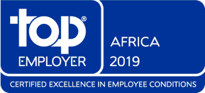 The top employer award for Africa in 2019. Certified excellence in employee conditions.