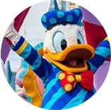 cast member wearing a Donald Duck costume