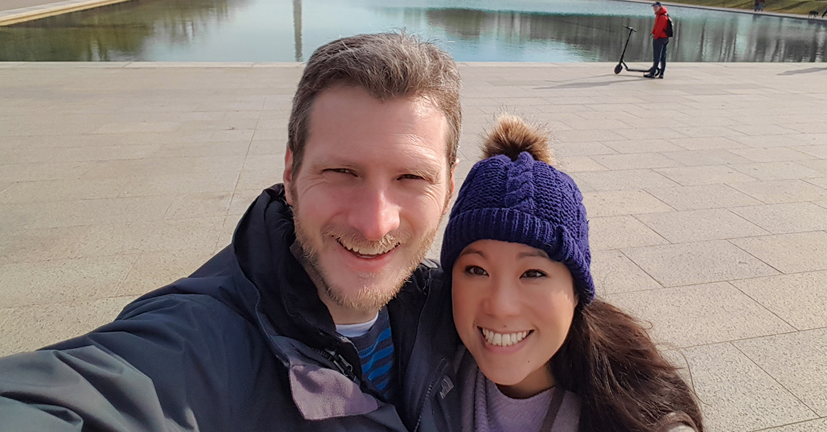 A selfie of Patrick Ens, Capital One Canada President, and his wife