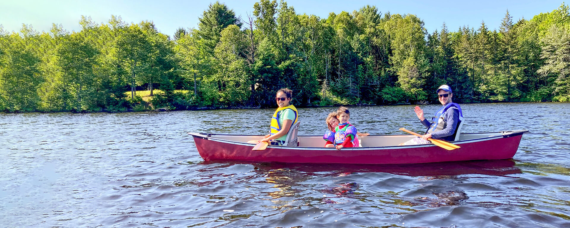 Patrick Ens, Capital One Canada President, canoes with his family 