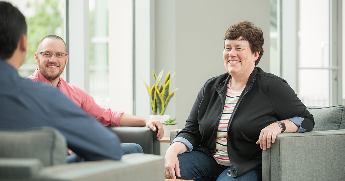 woman talking about diversity of thought with her team