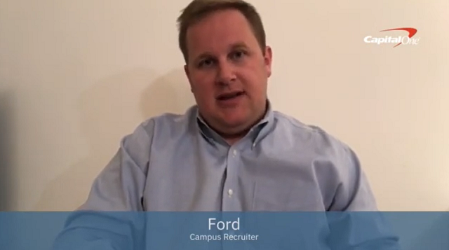 Watch Video: Video: Capital One recruiter Ford shares his advice for acing your Case Interview.