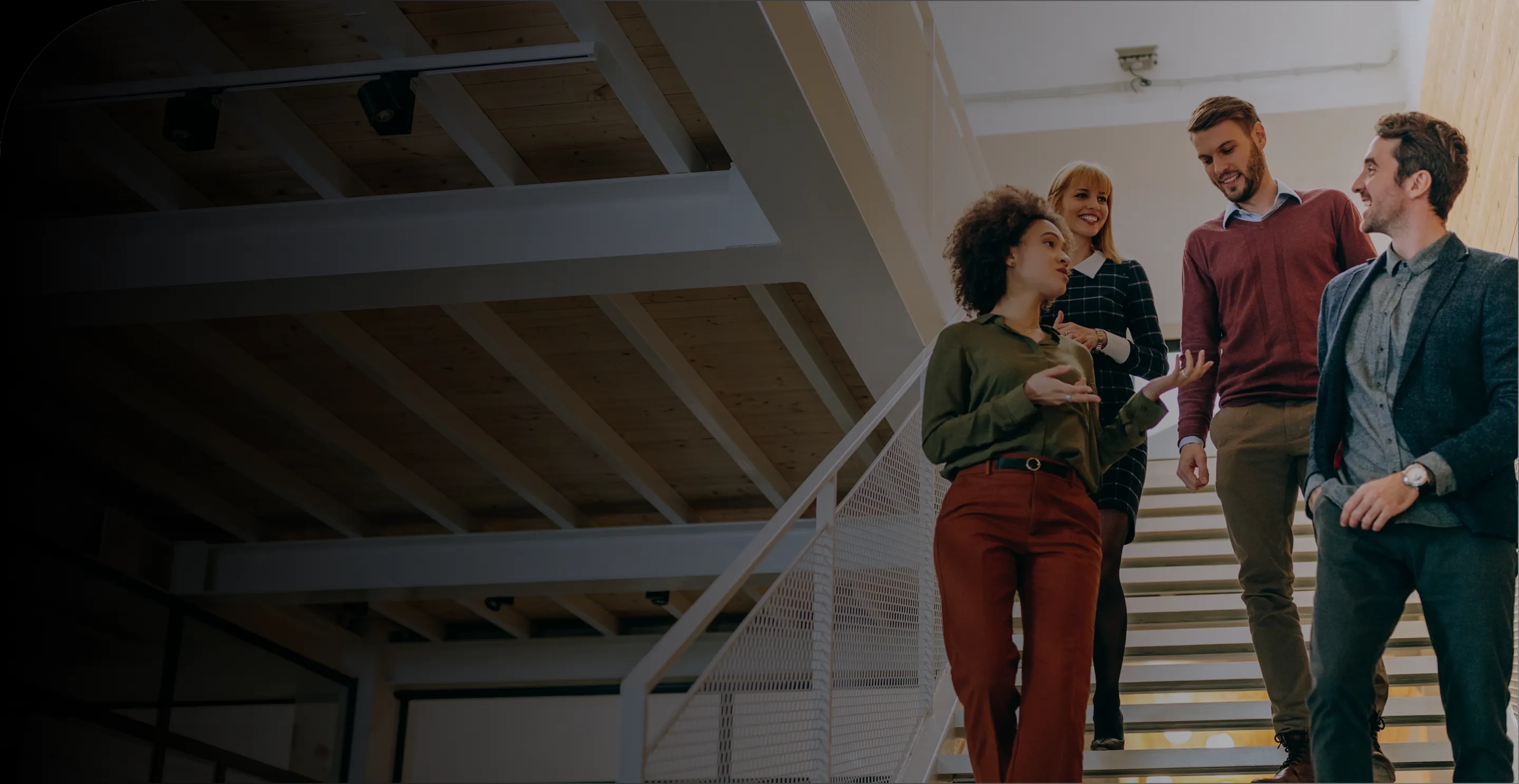 Team members having discussion