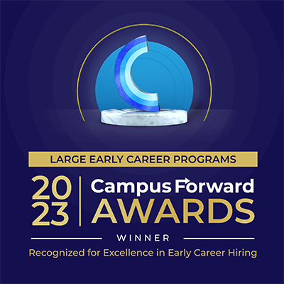 Large early career programs. 2023 Campus forward awards - Winner. Recognized for excellence in early career hiring.
