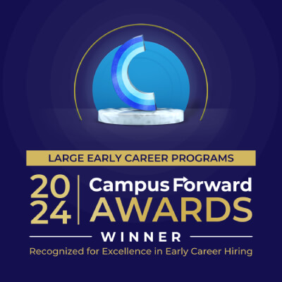 Large early career programs. 2023 Campus forward awards - Winner. Recognized for excellence in early career hiring.