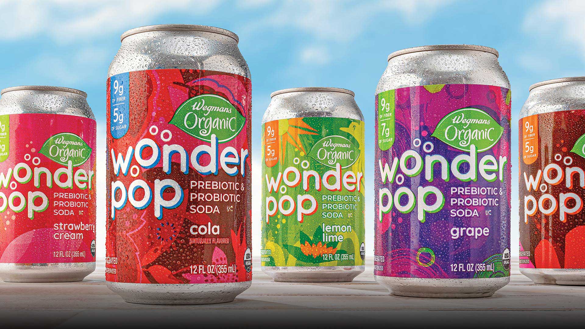 Wonder Pop Prebiotic & Probiotic Soda Packaging
