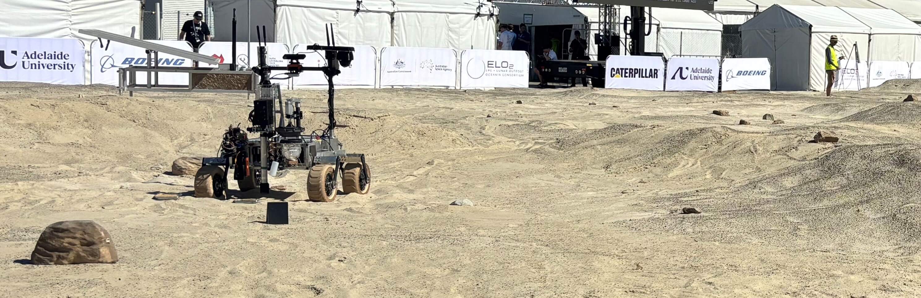 Rover on moon surface.