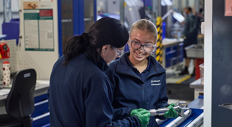 female employees working