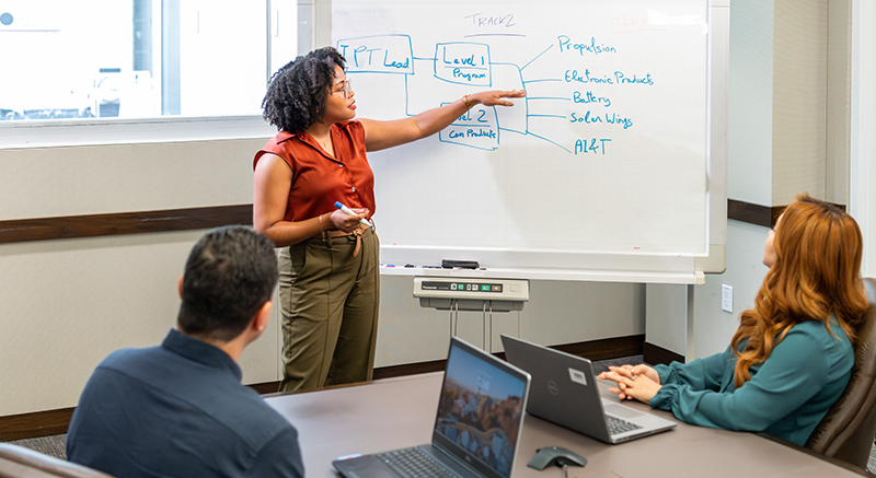 instructor at whiteboard