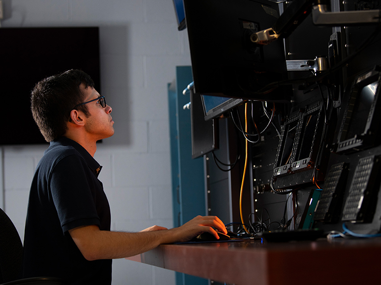 Employee working at a computer