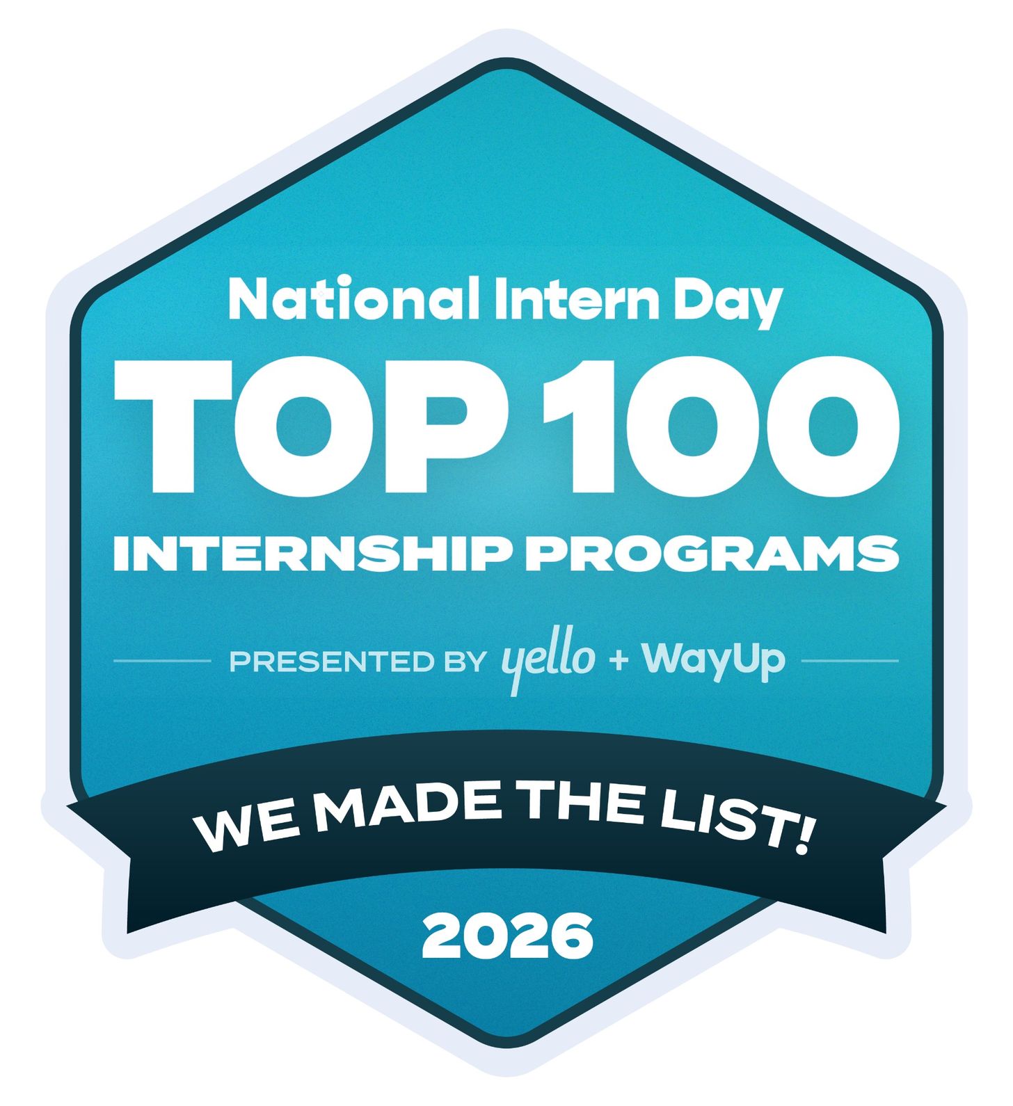 Top 100 Internship Programs by Yello/WayUp Award Badge
