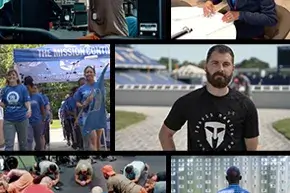 collage of photos featuring veterans who work at Boeing