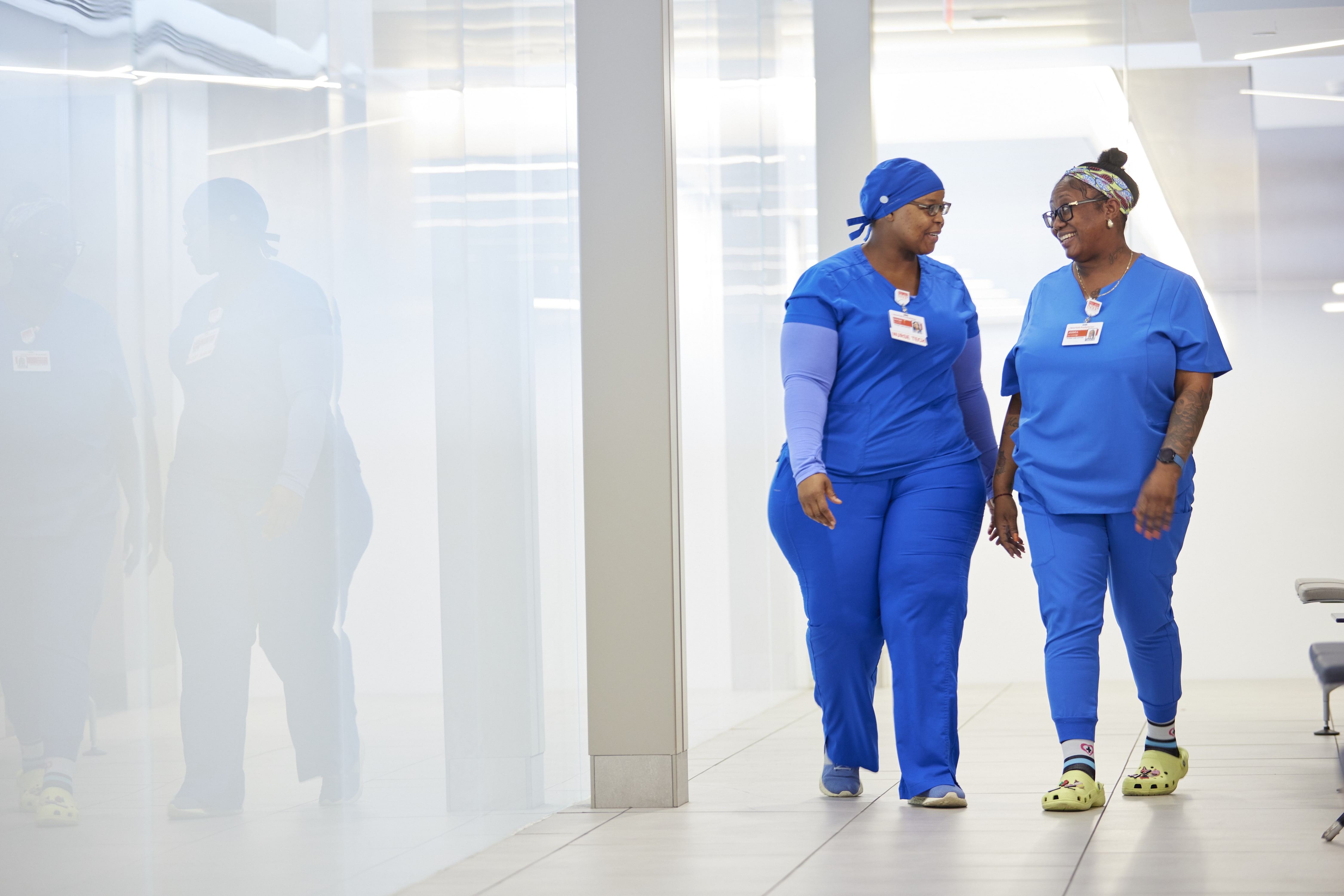 two doctors walking