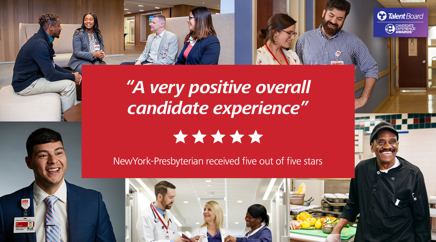 A very positive overall candidate experience. NewYork-Presbyterian received five out of five stars.