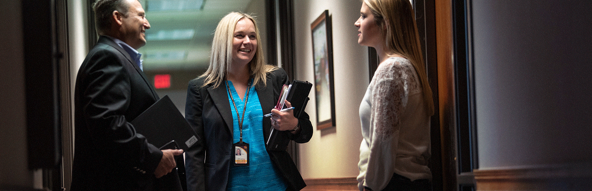 Employees talking