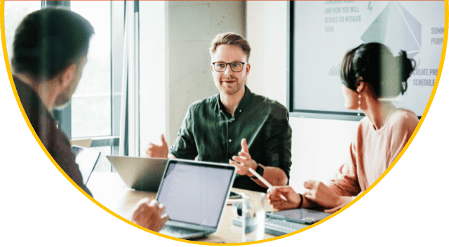 Banner image of a man and woman in officewear