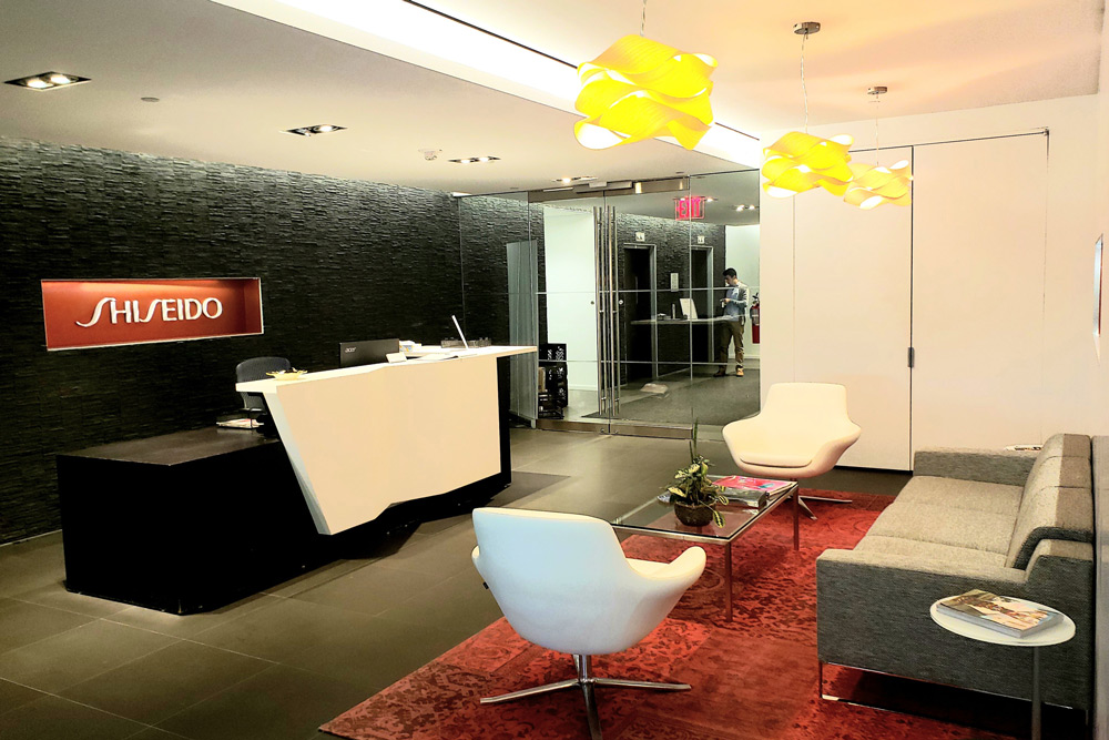 The fashionable-looking lobby for the Rutherford location
