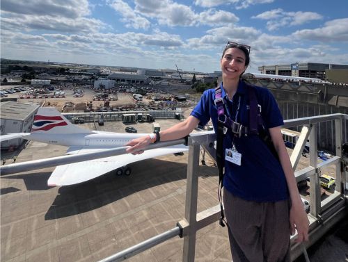 Alishah standing near Concorde