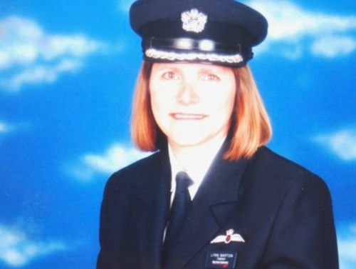 Lynn Barton in British Airways pilot uniform
