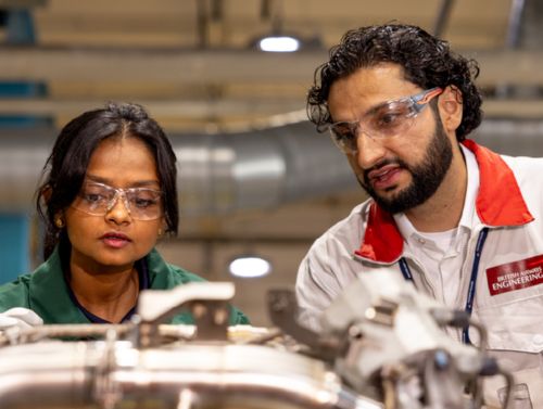 Engineering colleagues male and femaile