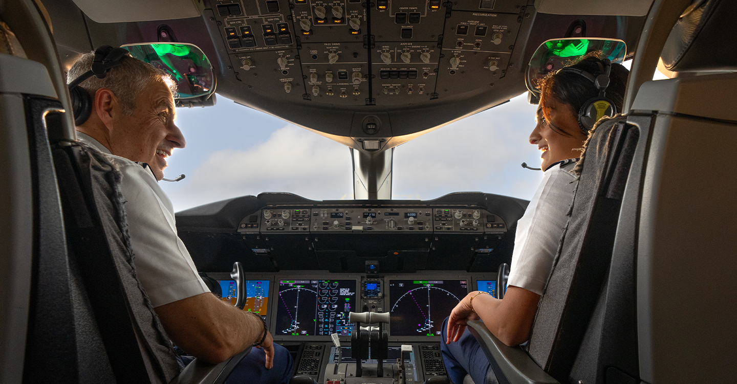 Two BA pilots in the cockpit