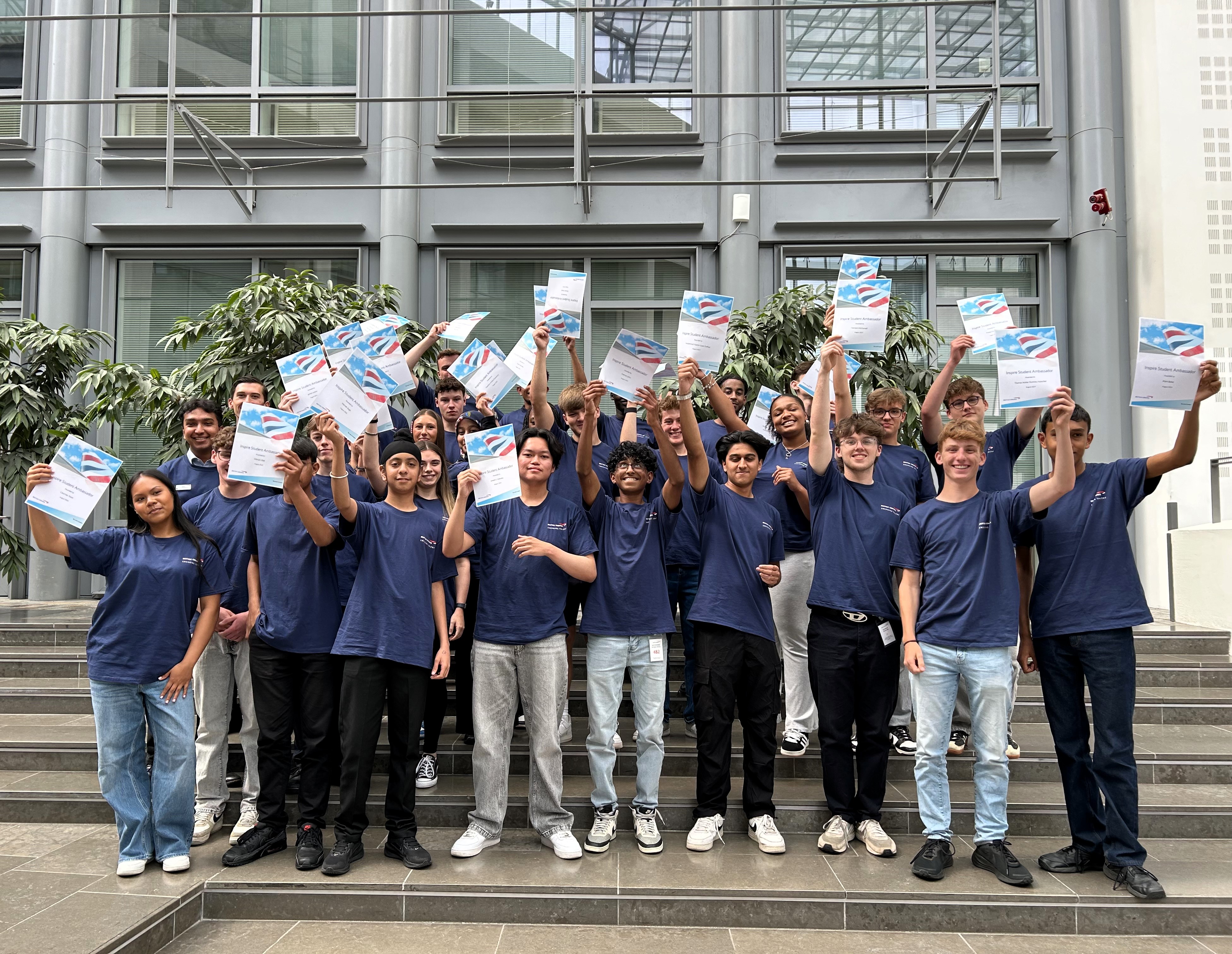 Work Experience students celebrating