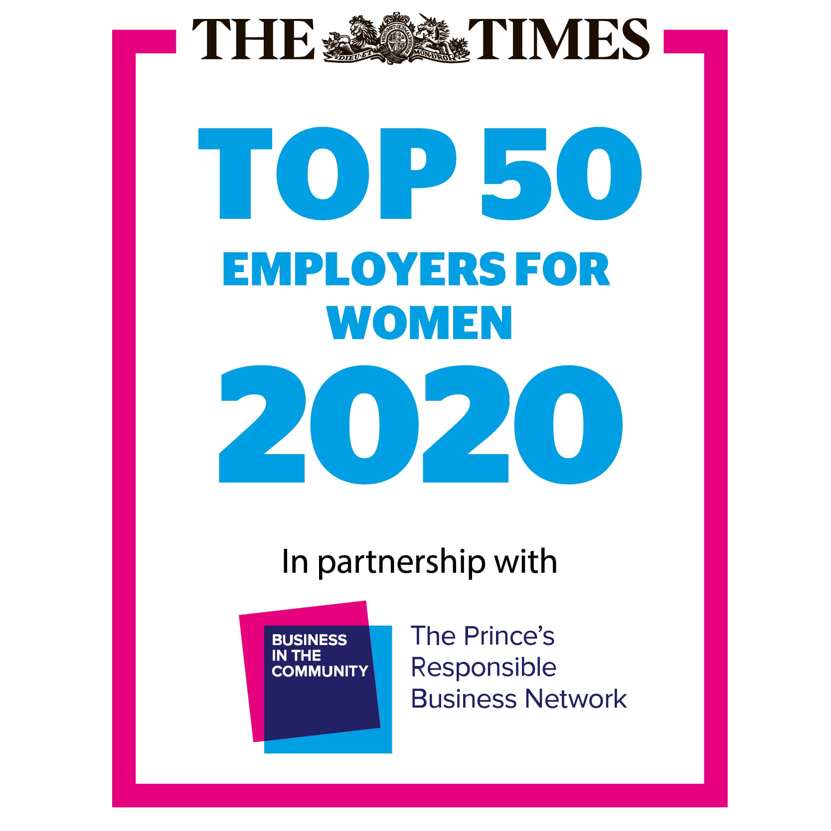 Top 50 employers for women 2020 - the times