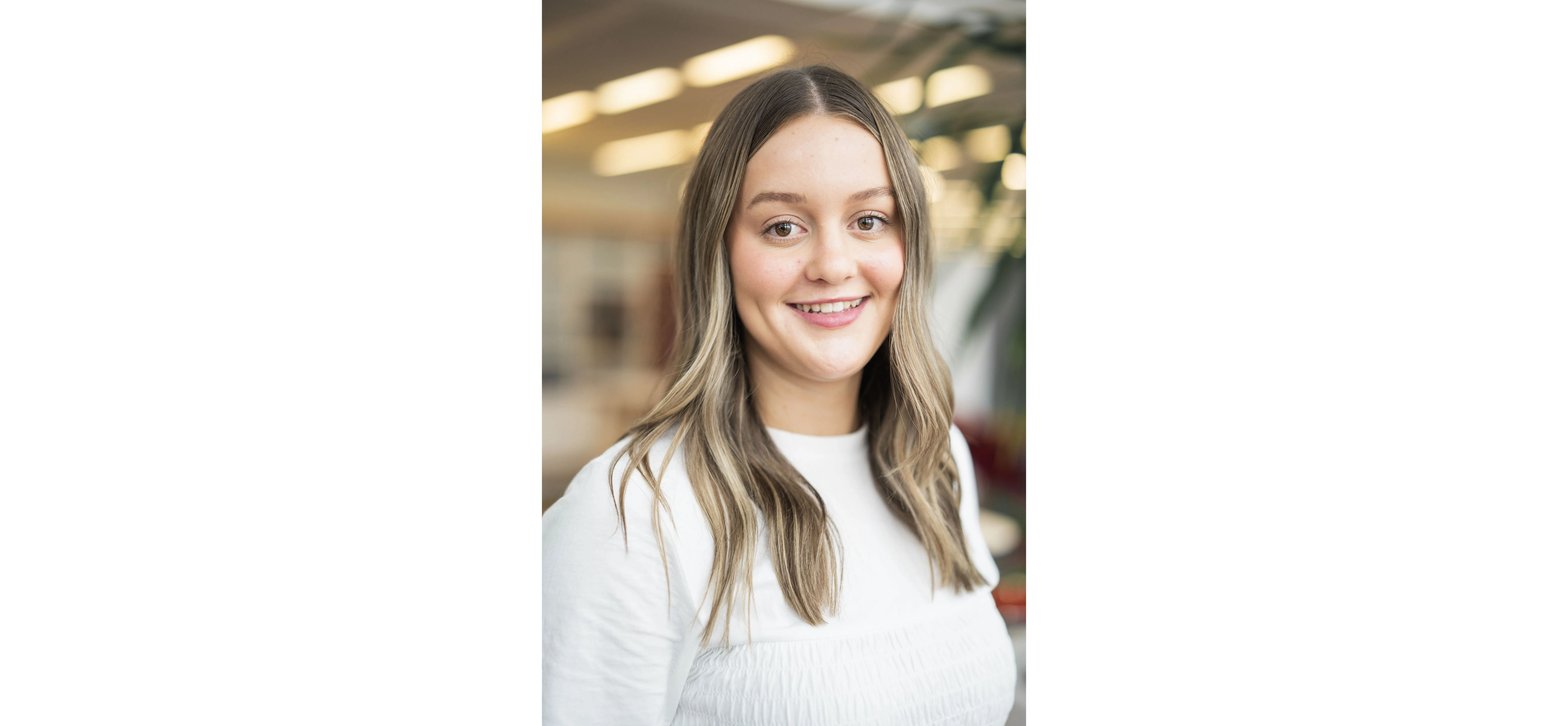 Woman smiling in a store