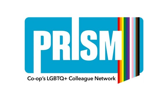 PRISM LGBT+ Network logo with rainbow colours