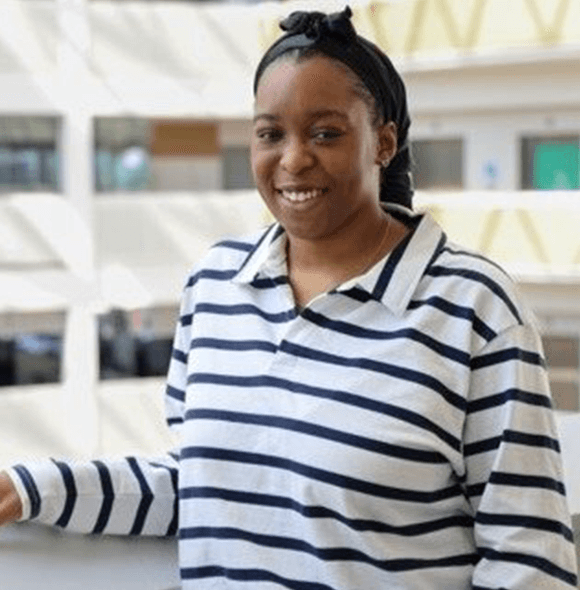 Smiling employee in an office environment