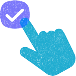 illustration of a hand touching a checkmark