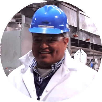 cargill plant employee in hat