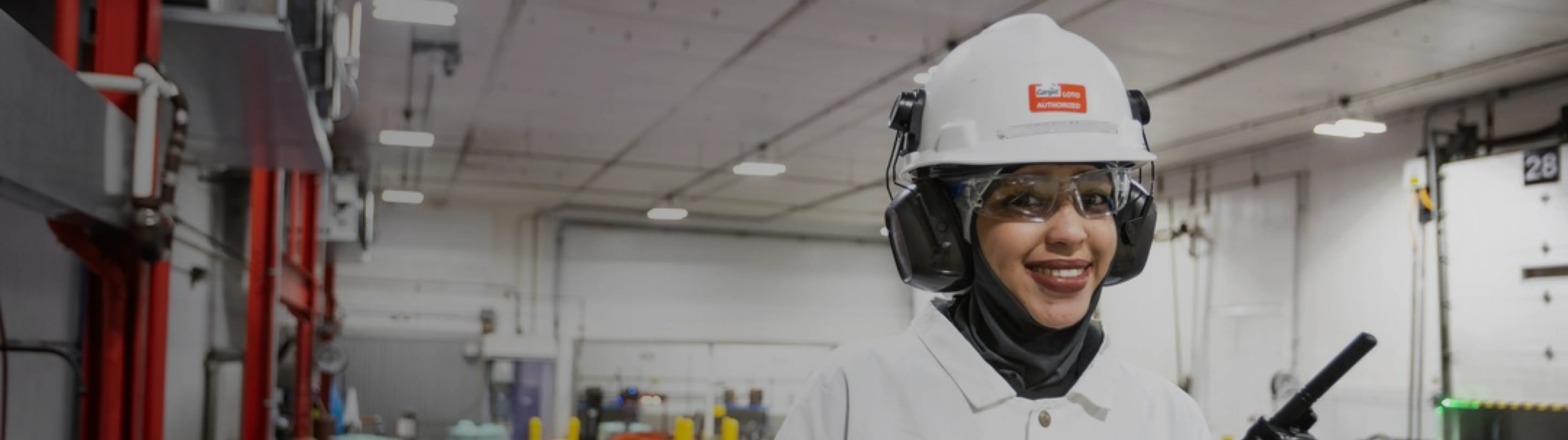 woman with safety gear