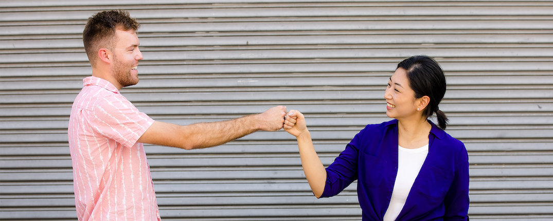 Capital One interns fist bump