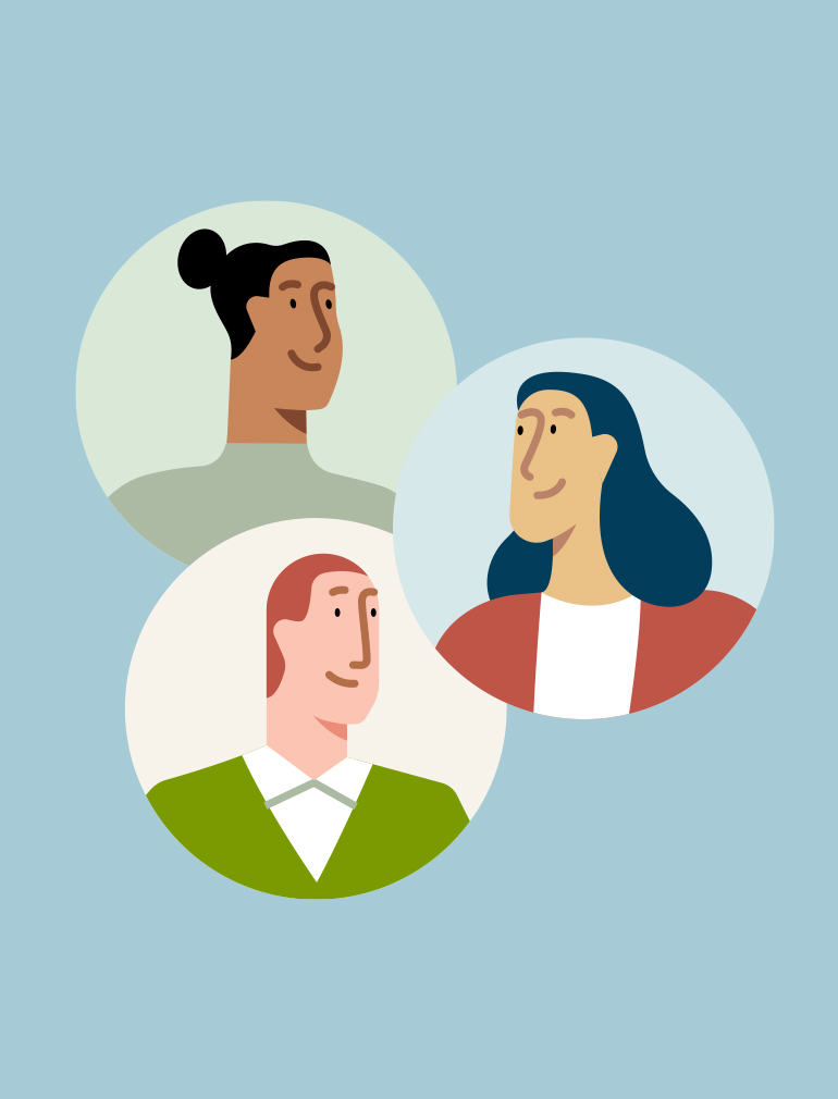 Illustration of 3 associates