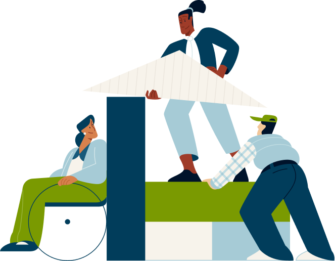 Illustration of associates talking