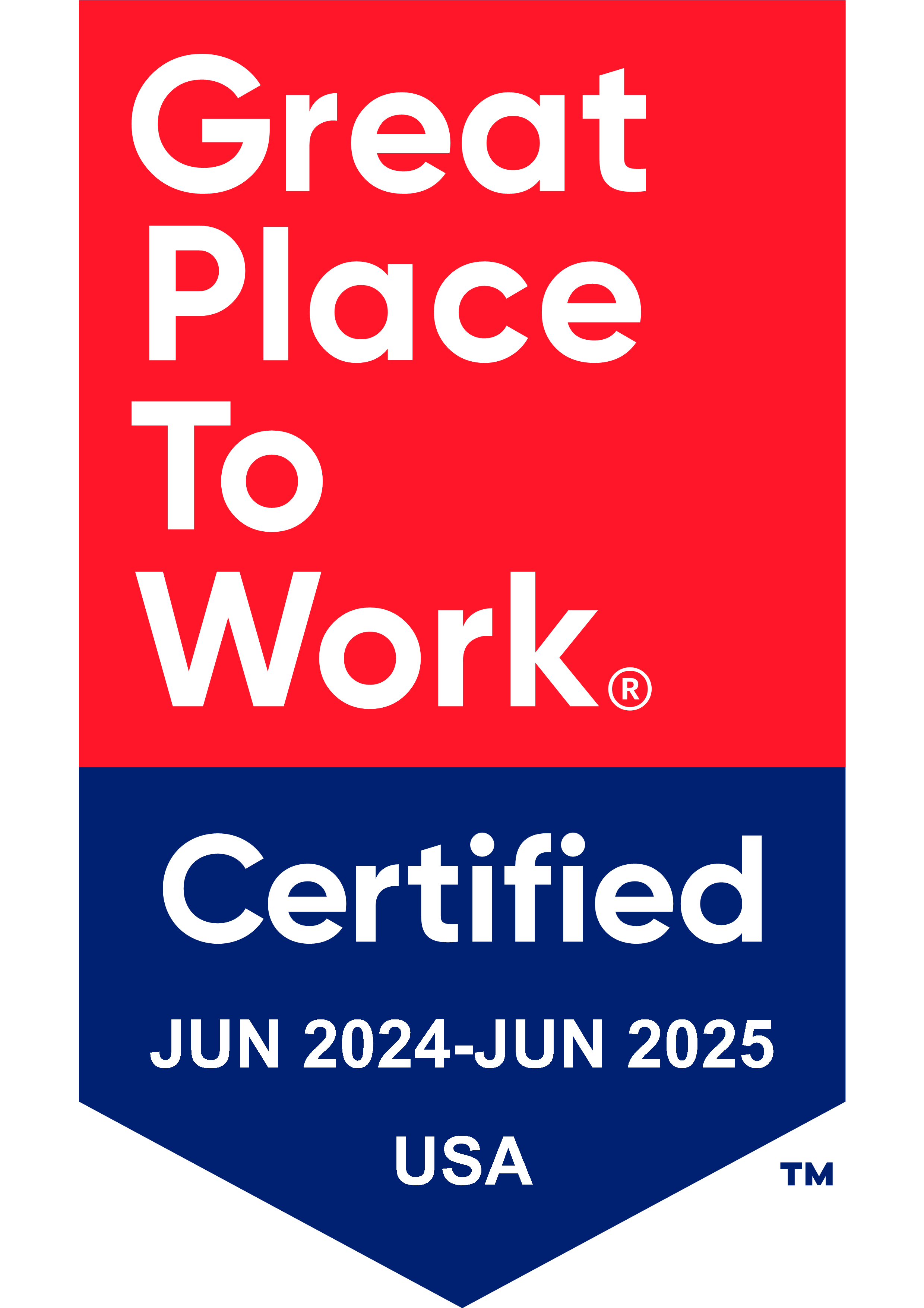 Great Place to Work Certified June 2024-June 2025 USA