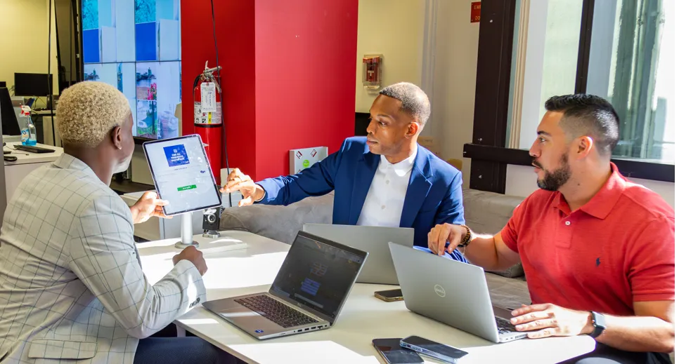 Group working together on a computer