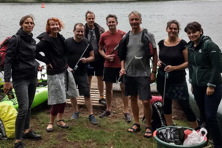 Germany Employees Kayak To Fight Environmental Pollution