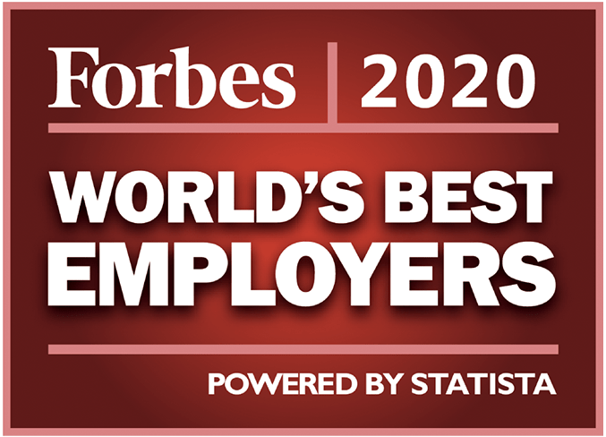 Forbes world's Best Employer 2020