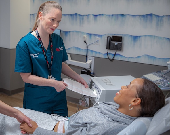 RN with patient at the Tarzana Women's Health Center