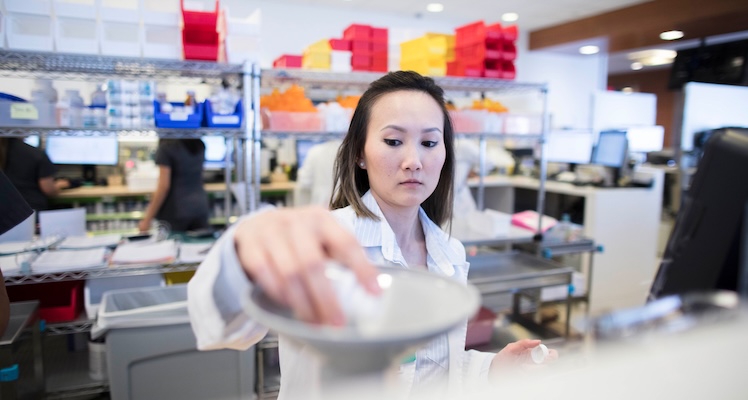 Lady in Pharmacy lab