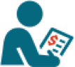 Icon of a person reviewing a bill