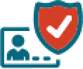 Icon of a photo ID with a shield