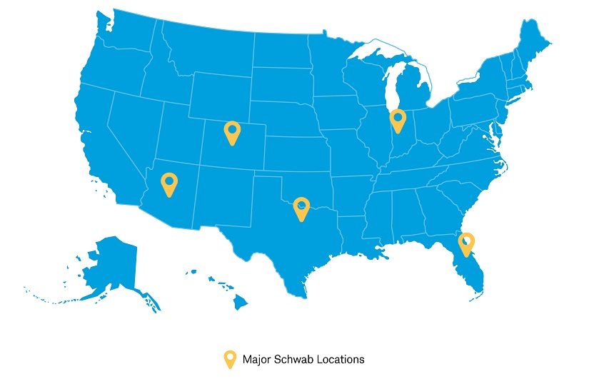 Charles Schwab SPC Call Center Map