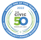 2022 The Civic 50 Points of Light - Named One of This Year's Most Community-Minded Businesses